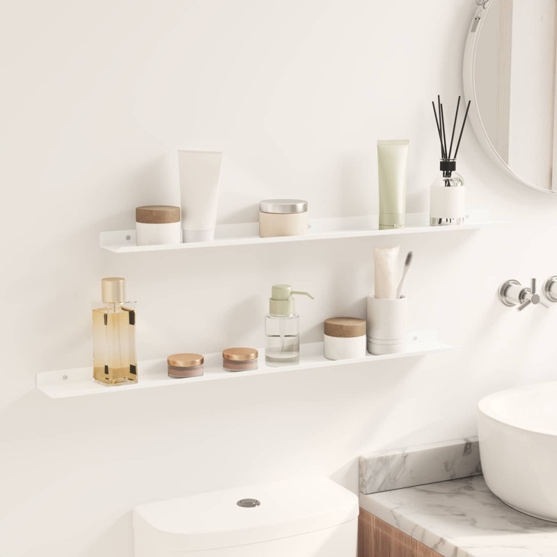Steel Floating Shelf, White