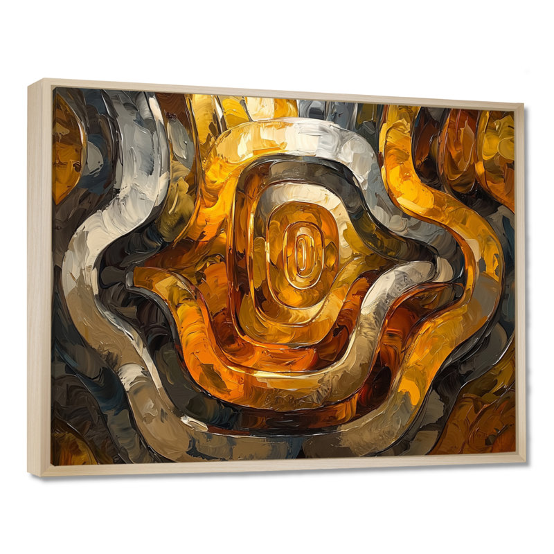 Lupo - Abstract Wall Art, H 24 po x l 32 po, Cadre flottant, Naturel