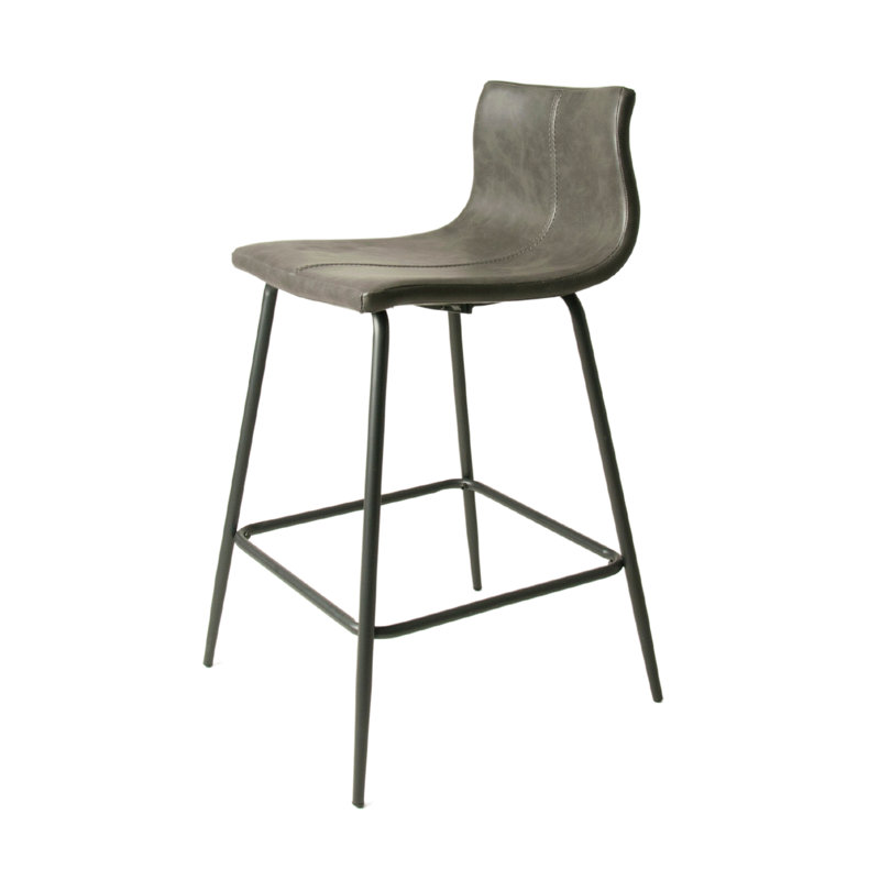Encinas Upholstered Counter Stool, Grey
