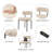 Boucle Upholstered Dining Chair Set With Wide Cushion and Curve Backrest, Beige-1084422645