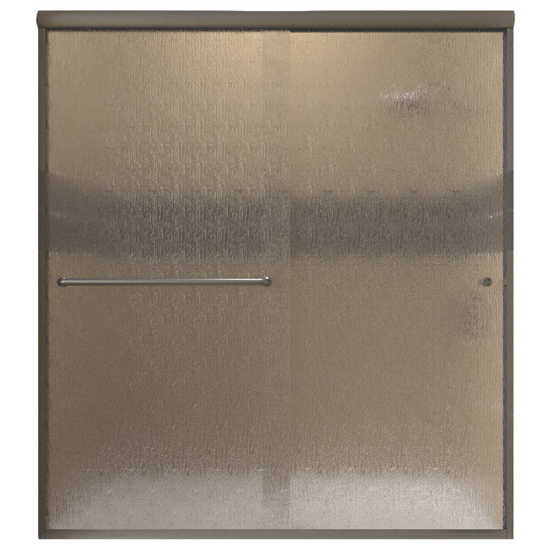 Porte de douche sans cadre Ese l 56 "x H 76,38" Ese, Vers la droite, Pluie, Nickel brossé