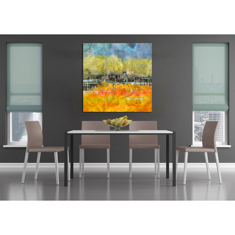 " Grunge City II " Painting Print, 8" H x 8" W