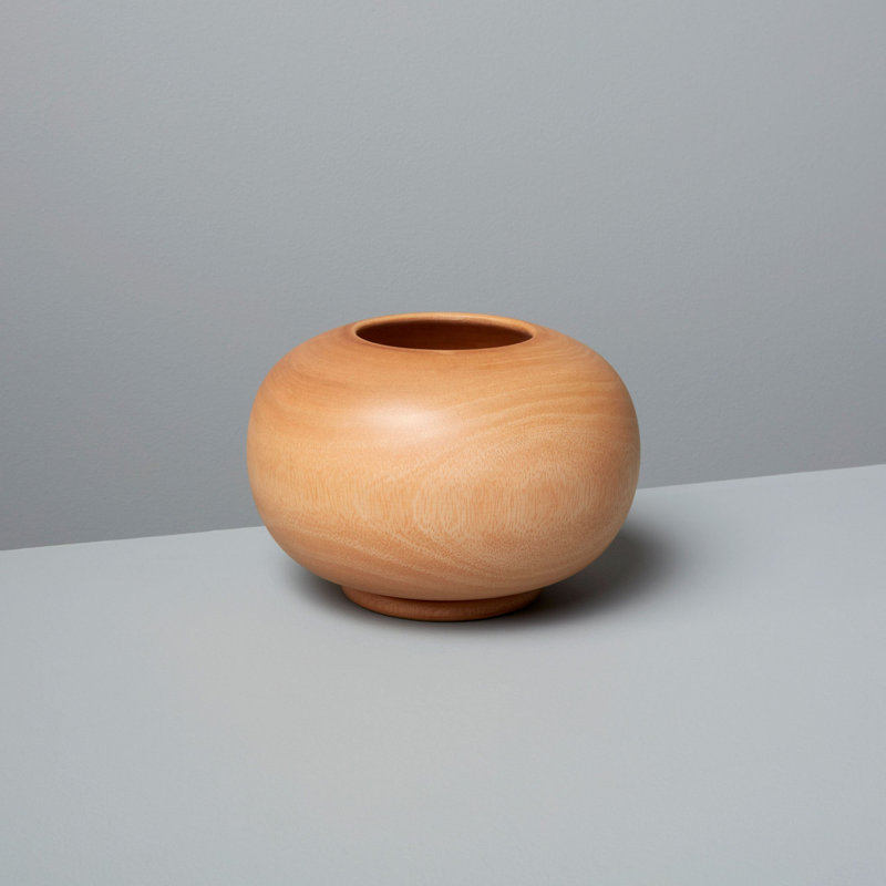 Vase rond en bois de manguier