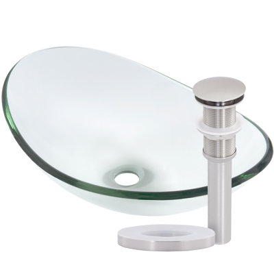 Novatto 13.5'' Glass Oval Bathroom Sink