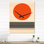 Minimal géométrique orange coucher de soleil audacieux III - horloge murale moderne surdimensionnée