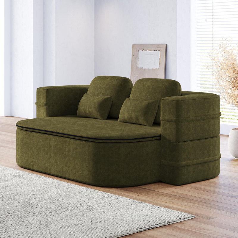 Canapé-lit chenille, Chenille verte