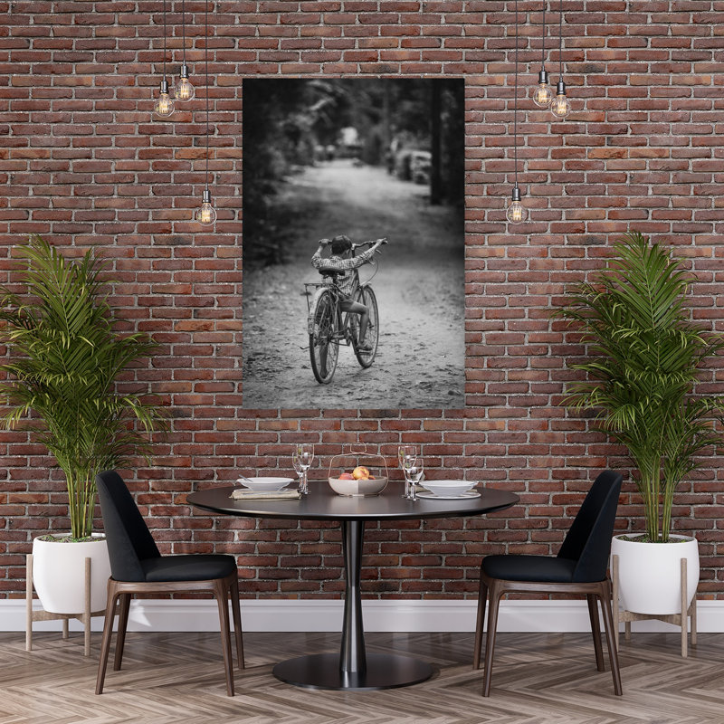 Reproduction d'art d'enfant en vélo, 60" H x 40" W