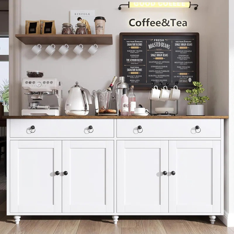 Ensemble de bureau d'angle 60 po en L 60 po avec buffet 55 po
