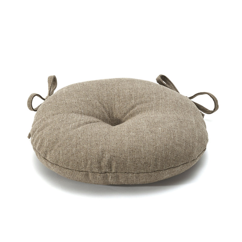 Bistro Outdoor Round Seat Cushion, Performance Fabric, Set of 2, Tan