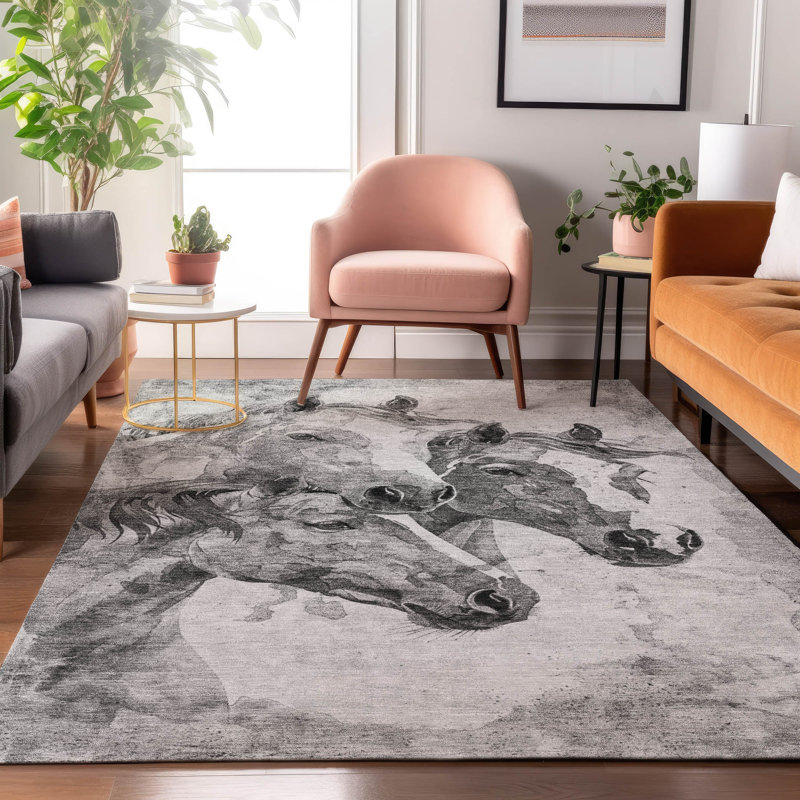 Premium Machine Washable Varroville AMF1718 Animal Rug, Rectangle 3' x 5'