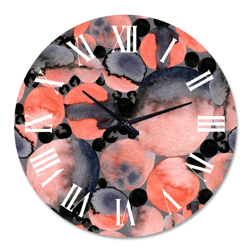 Abstrait géométrique à pois - horloge murale moderne, Grand