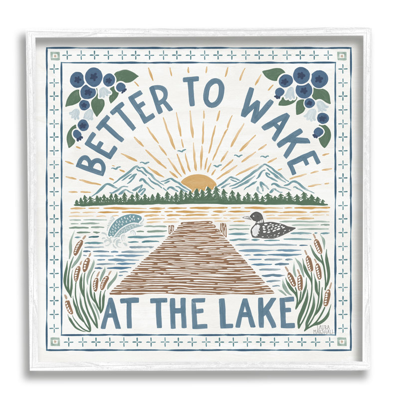 "Wake at Lake" par Stupell Industries, art mural sur toile par Laura Marshall, H 24 po x l 24 po x P 1,5 po