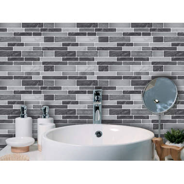 clevermosaics Vinyl Sticky Tile Upgrade Thicker White Subway Design CM81702 (10 tiles/set)