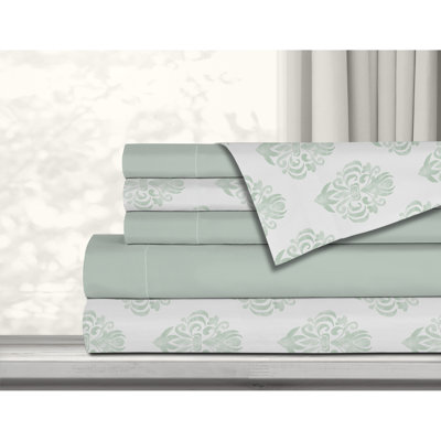 Ensemble de draps en microfibre damassé