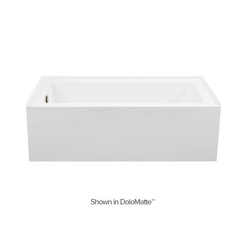 Cameron 1 DoloMatte 60" x 32" Alcove Soaking Solid Surface Bathtub, Left
