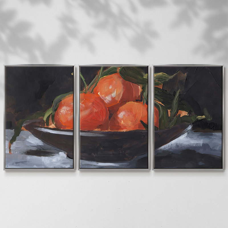 Assiette à fruits II 3 pièces, H 24 po x l 48 po x P 2 po, Argent