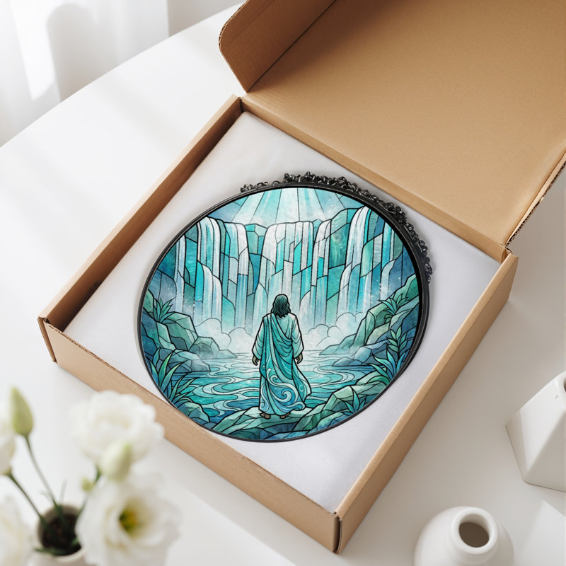 Panneau de vitrail en verre coloré, 7,8 heures, H 7,8 po