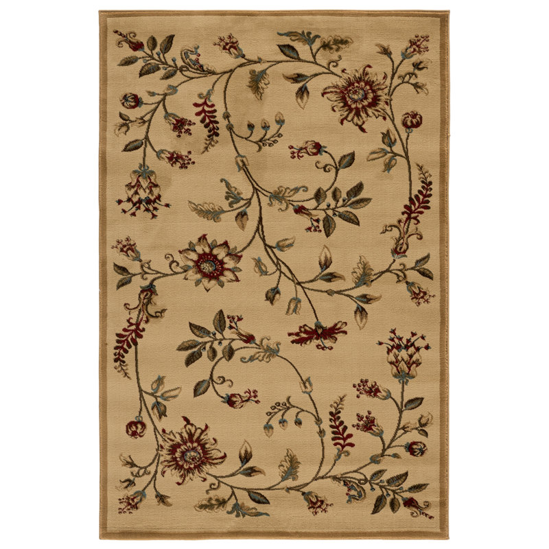 Carolane Performance Floral Rug, Rectangle 4' x 6'