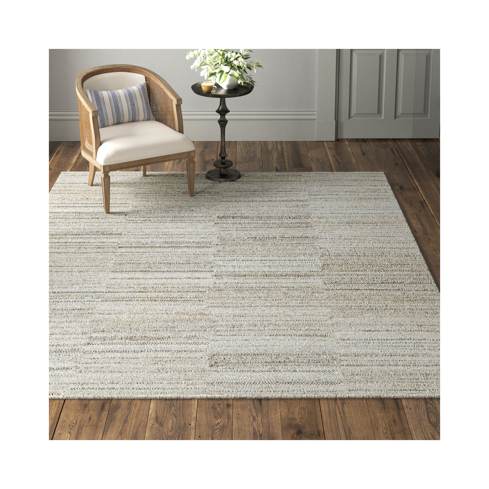 Faviola Handmade Recycled P.E.T Gray Indoor/Outdoor Rug, Rectangle 8' x 10'