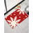 Red White Snowflake Design Bath Mat For Bathroom, 16 X 24