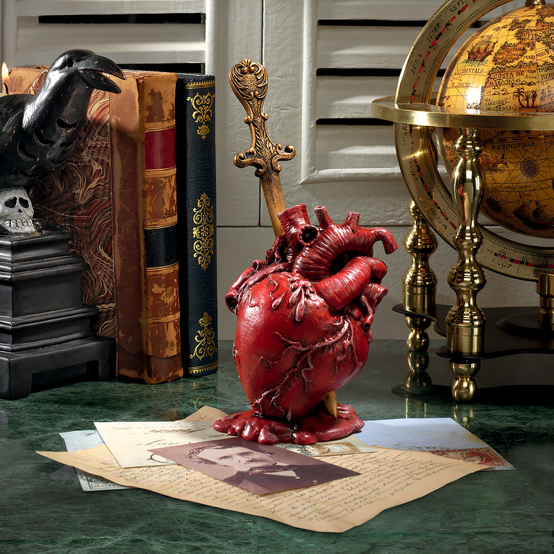 Edgar Allen Poe's Tell-Tale Heart Sculpture Design Toscano