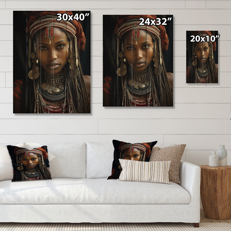 Irmtraut, tribus d'Afrique, Samburu, Kenya I sur impression sur bois, H 20 po x l 10 po x P 0,78 po