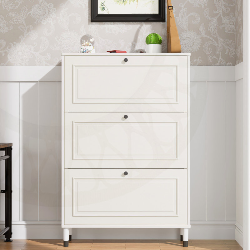 Entryway Elegance Shoe Cabinet with Smart Flip & Divide System, Dust-Proof Compartments, and Slim Profile for Modern Homes