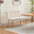 Velvet Double Dining Loveseat Bench, Kitchen & Dining Seating, 2-Seat Tufted Bench W/Handmade Buttons, Wing Back, Brushed Silver Stainless Steel Legs, Mid Century Modern,Single Pack,Beige-1628765553