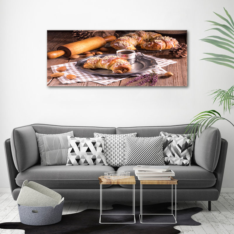 Croissants - No Frame Print, Canvas, 50cm H x 125cm W x 2cm D