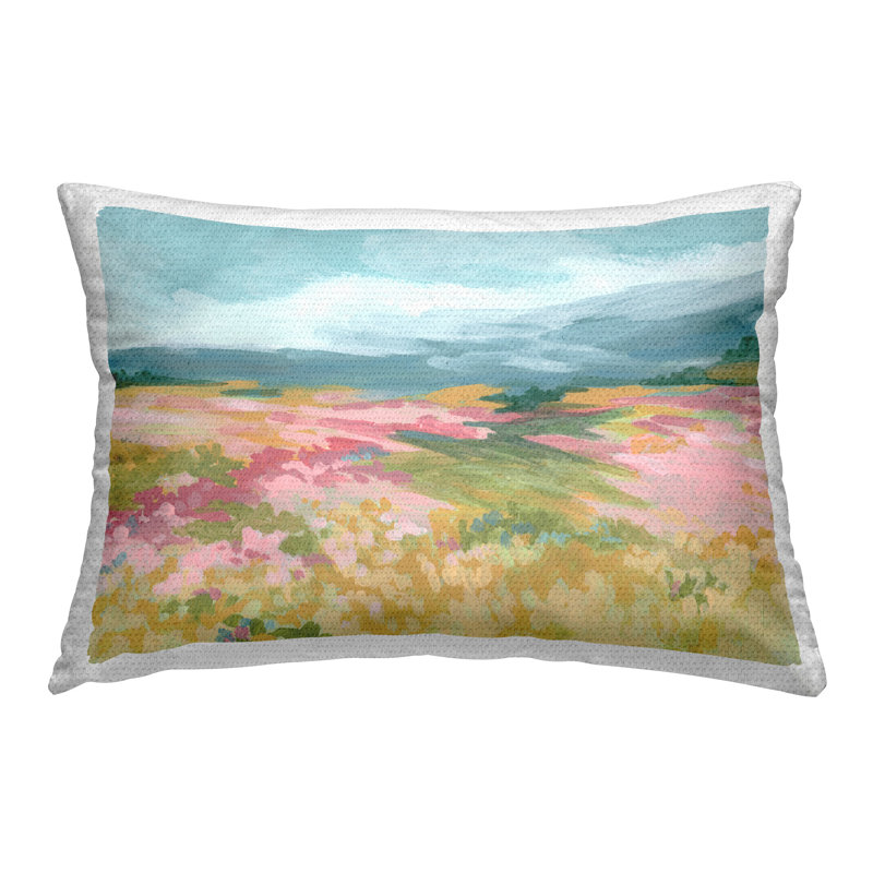 Coussin d'extérieur à imprimé dynamique Pastel Hills par June Erica Vess