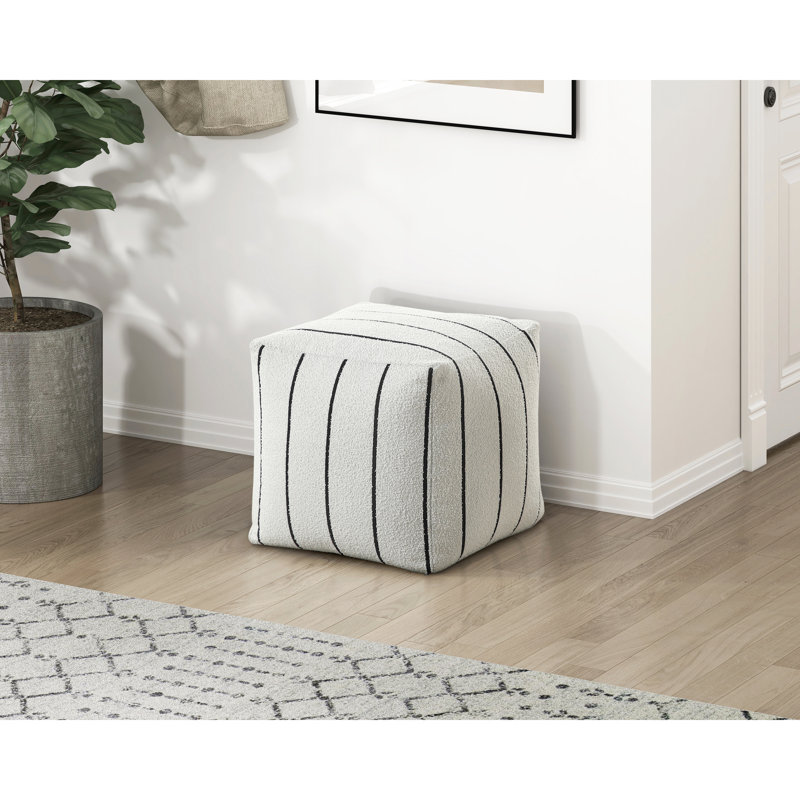 Pouf moderne et noir, revêtement, antidérapant, capacité de poids de 300 lb, tissu carré, et contraste