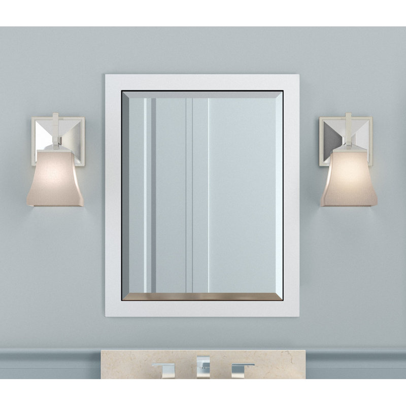 Alaterre Furniture 24" x 30" Bathroom Vanity Mirror, White, White