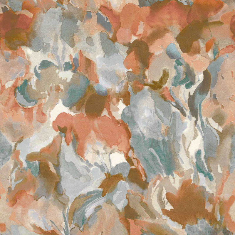 Foresta 13.35m x 68.6cm Wallpaper Roll, Baked Terracotta/Cerulean