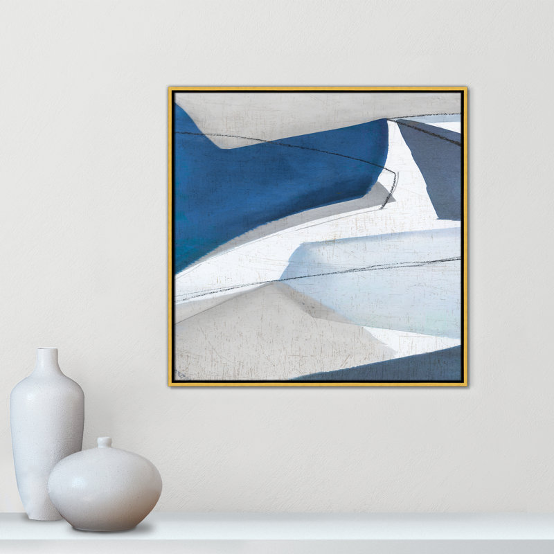 «Dynamic Drifts II» par Emma Peal, H 31,5 po x l 31,5 po x P 2 po, Cadre flottant doré, Pas de tapis