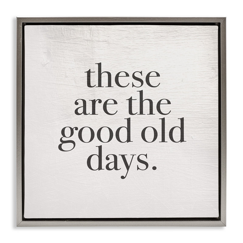 Good Old Days Family Design, Cadre flottant gris lustré, H 18 po x l 18 po