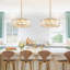 Lustre rond moderne en cristal 4 lumières Herrin, plafonniers semi-encastrés dorés