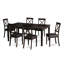 Ensemble de table et chaises de cuisine 7 pièces comprenant une table de salle à manger rectangulaire avec piédestal et 6 chaises de salle à manger en similicuir, 42 x 72 pouces, cappuccino-1425940403-1425940402-1425940413