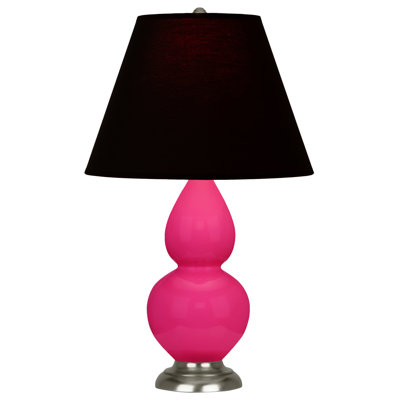 Small Double Gourd Accent Lamp - Sangria, Deep Patina Bronze - Lavender, Plum Shade