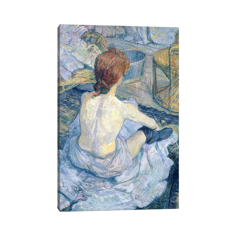 Woman At Her Toilet, 1896 by Henri De Toulouse-Lautrec - Wrapped Canvas Painting, 20.32 cm H x 30.48 cm W
