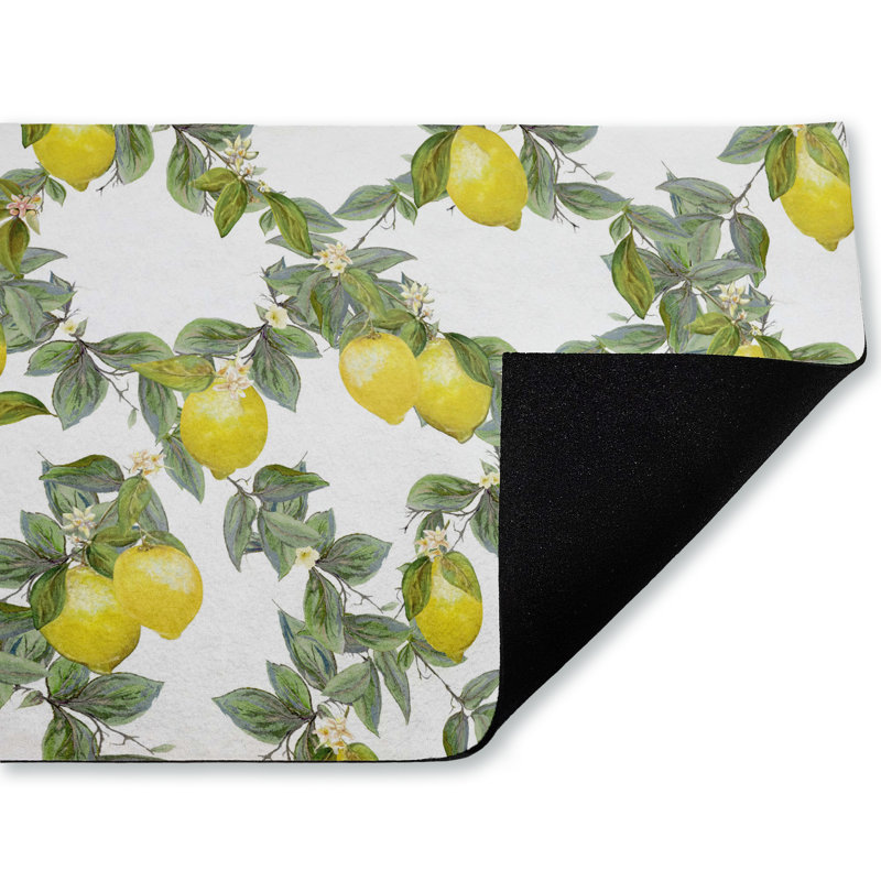 Paillasson Frony Lemony, Motif de vigne citronnée fruitée