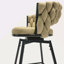 Ensemble de 2 tabourets de bar en cuir technique avec tabourets de bar sans tabourets de cuisine réglables, 360 tabourets de bar pivotants avec repose-pieds