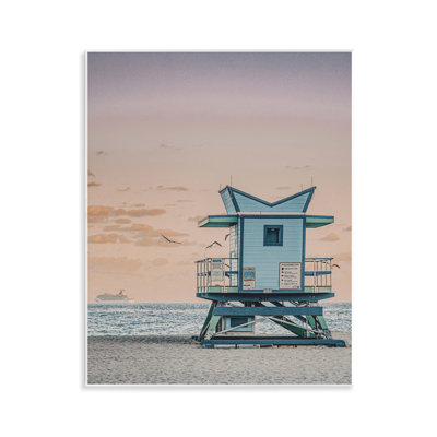 Miami Lifeguard Stand Wall Plaque Art by LSR Design Studio