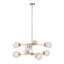 Lustre en métal 8 lumières avec ampoules sphériques Voir ci-dessous