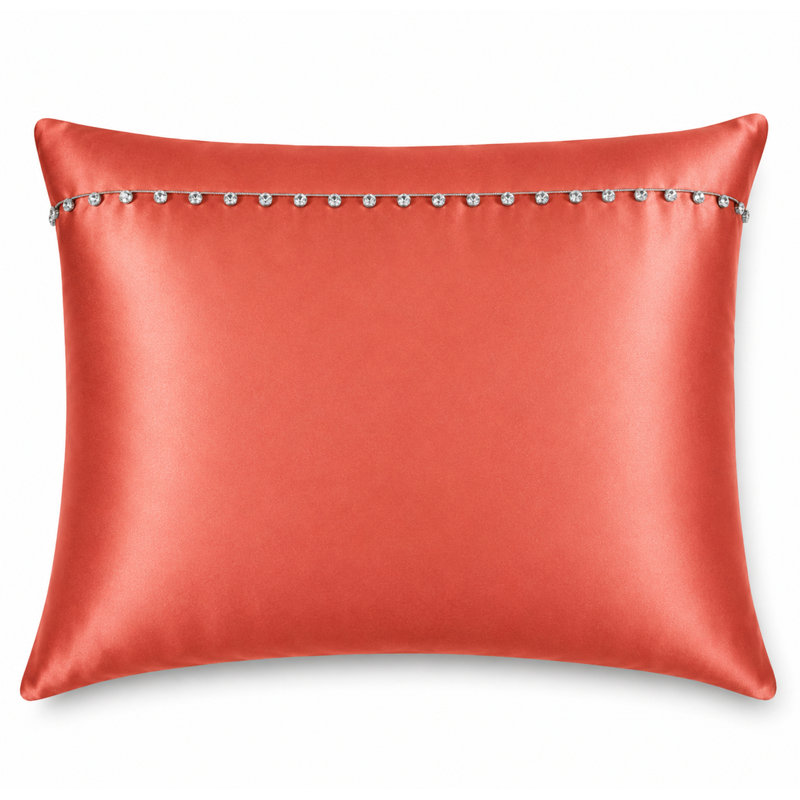 Silk Crystal Button Sham, Poppy
