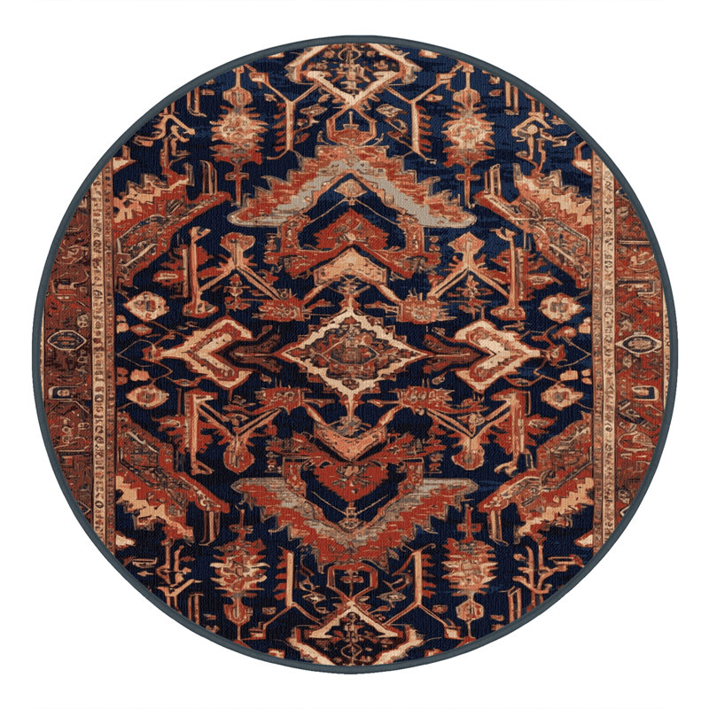 Tapis brun lavable à la machine, Rond 4 pi