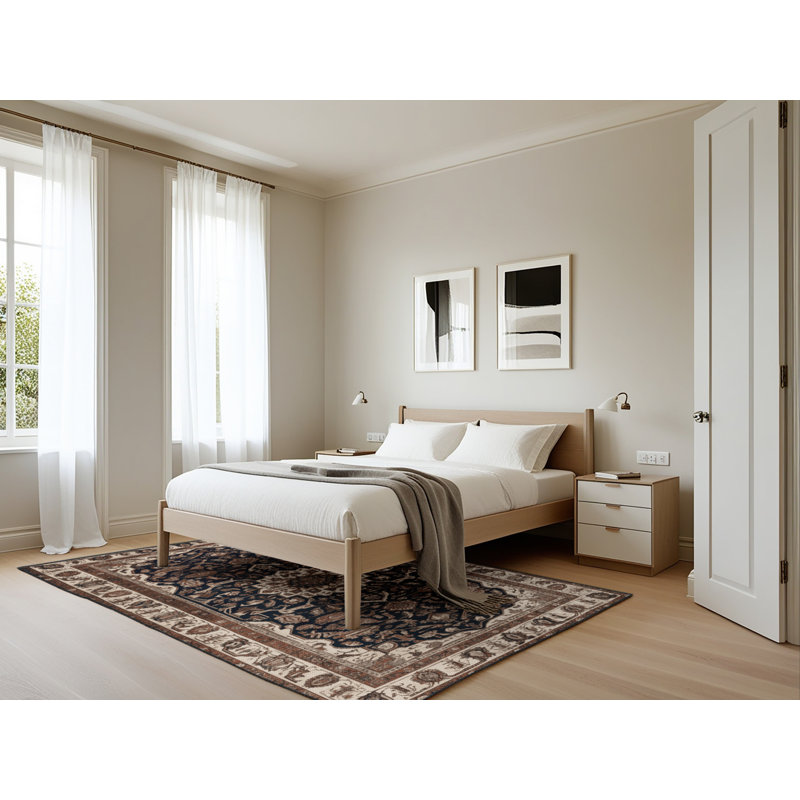 Tapis brun lavable à la machine, Rectangle 5 pi x 7 pi