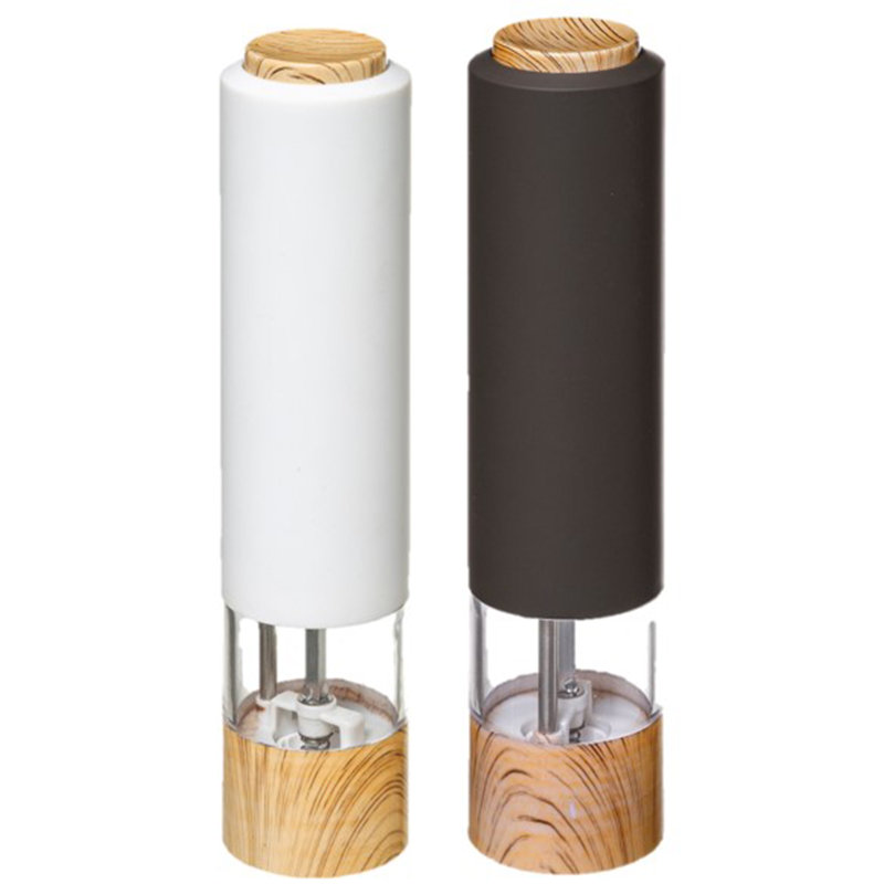 Brand Emanuel Battery Powered Pepper Mill, Black/White