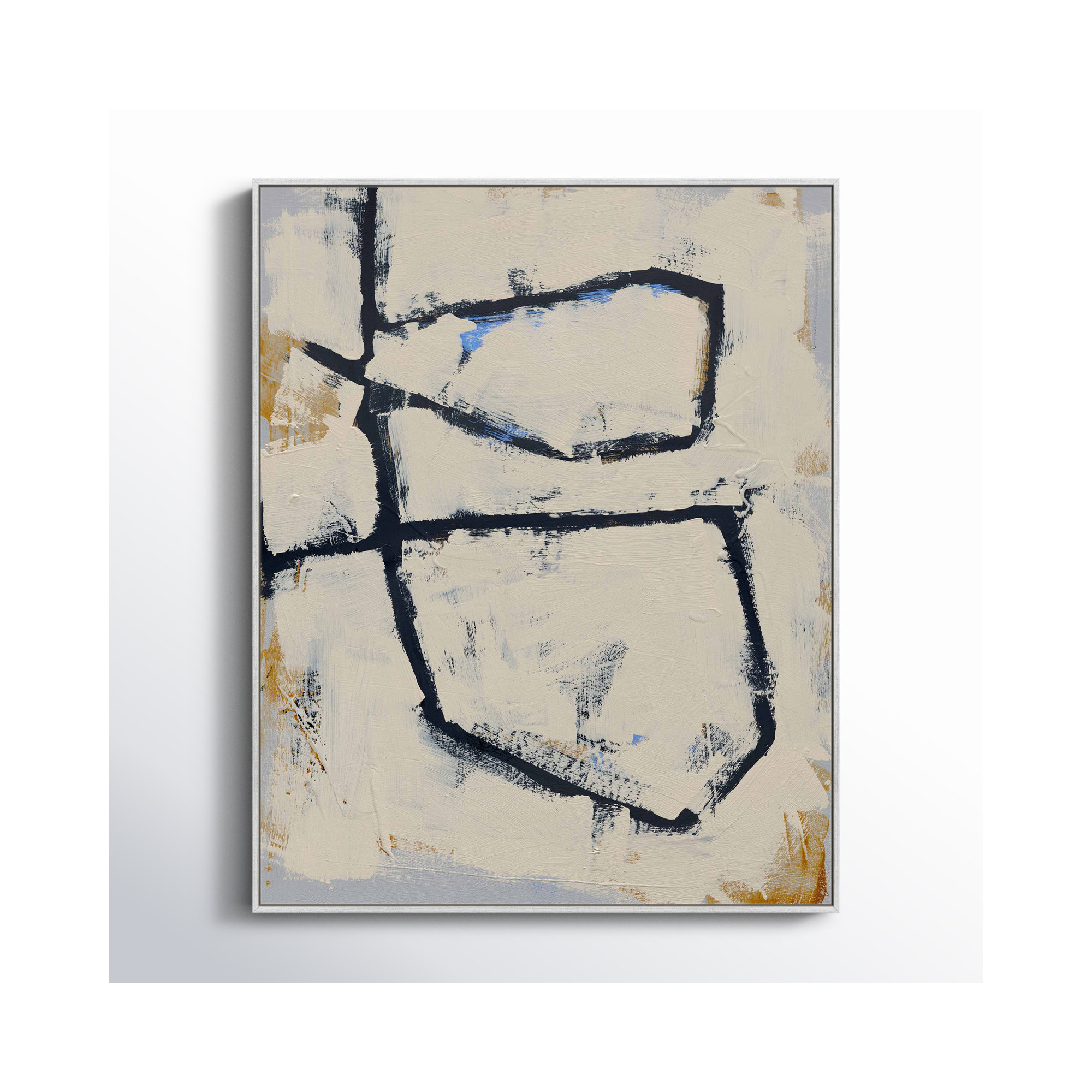 Twisted 5 by Jacques Pilon, 16" W x 20" H, Silver Framed Canvas