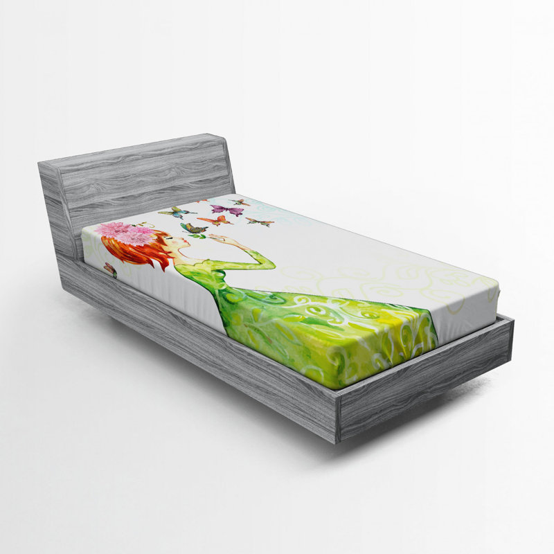 Drap-housse en microfibre Butterfly, Drap-housse de taille simple