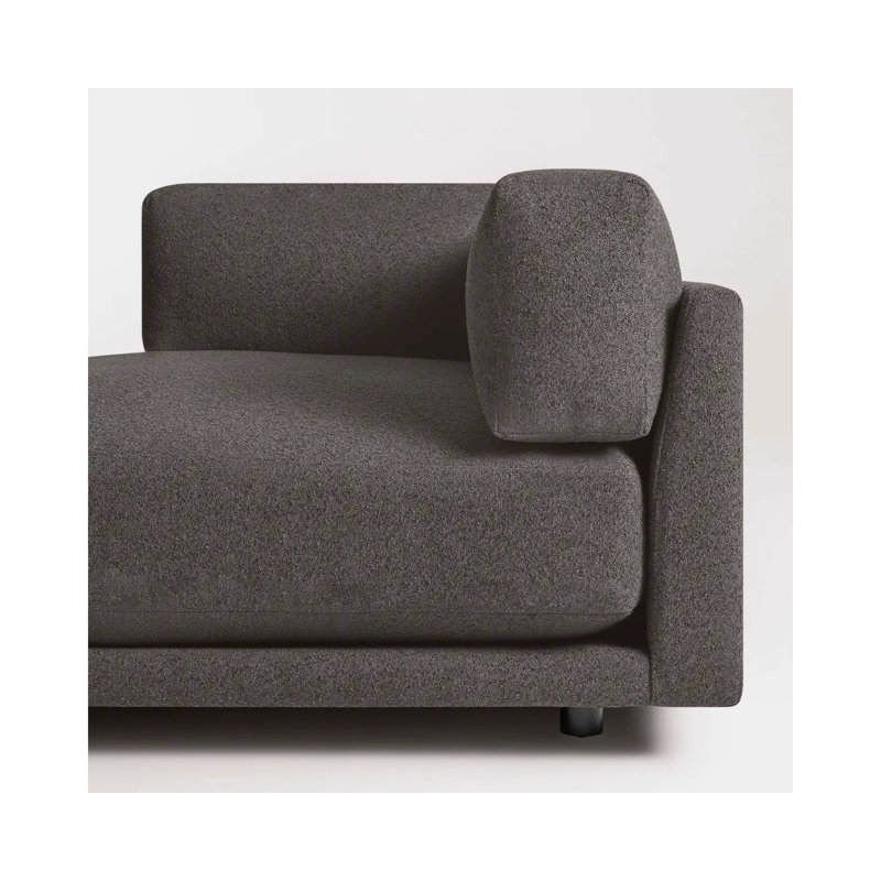 Sunday Chaise Lounge, Right Hand Facing, Kelso Charcoal 100% Polyester